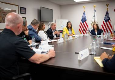 Vice President Harris leads a
                                    meeting with El Paso community
                                    leaders 